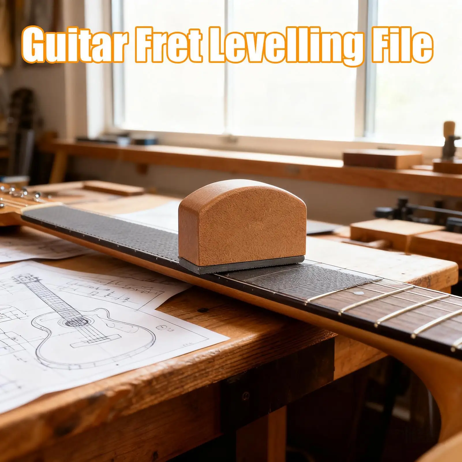 Fret Crowning File Luthier Repair Tools Bass Guitar Leveler Leveling File for Home Workshop Seasonal Maintenance Instrument