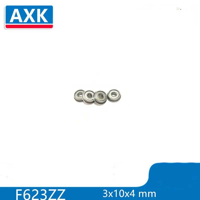 AXK  50pcs F623ZZ 3d printer F623 ZZ flange bushing ball bearings 3x10x4 mm flange bushing ball bearings for 3d printer