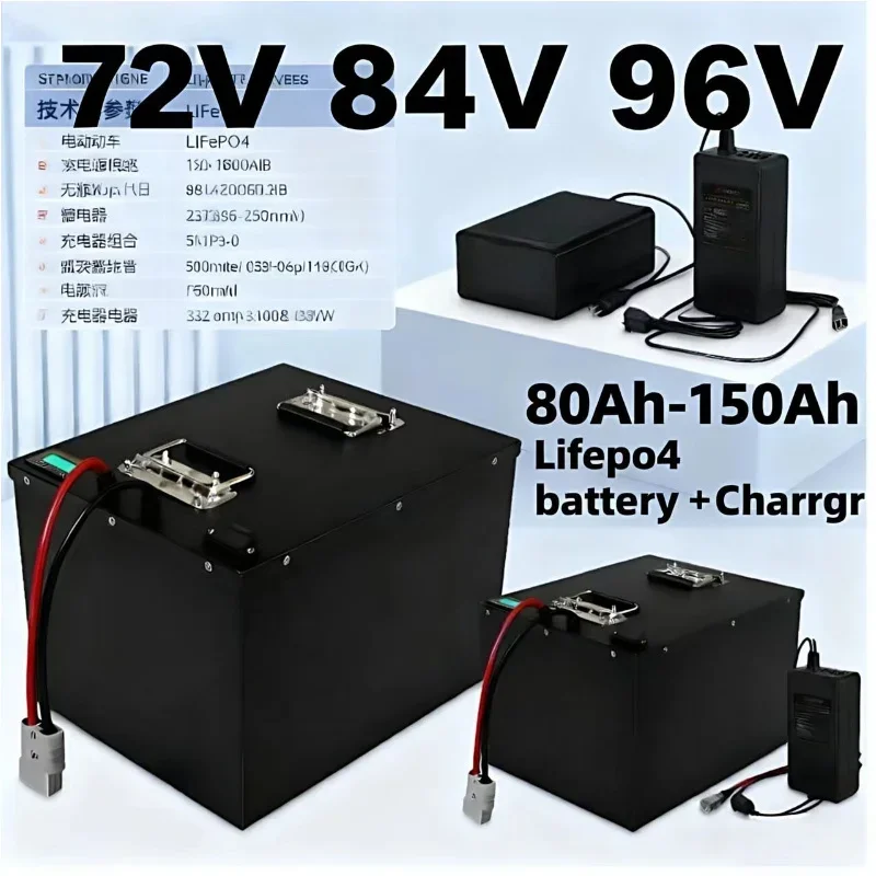 

LIFEPO4 Аккумулятор с BMS 72 В 84 В 96 В 80 Ач 100 Ач 150 Ач Железо-фосфатный для 7000 Вт EV RV AGV Golf Cart Eagle Motorcycle