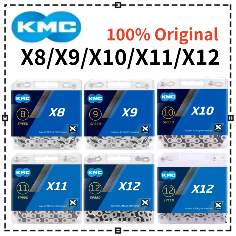 Catena per bicicletta KMC X8 X9 X10 X11 X12 catena per bici MTB da strada 8 9 10 11 12 velocità 116 118 126L catena per bici per parti di bici Shimano Sram