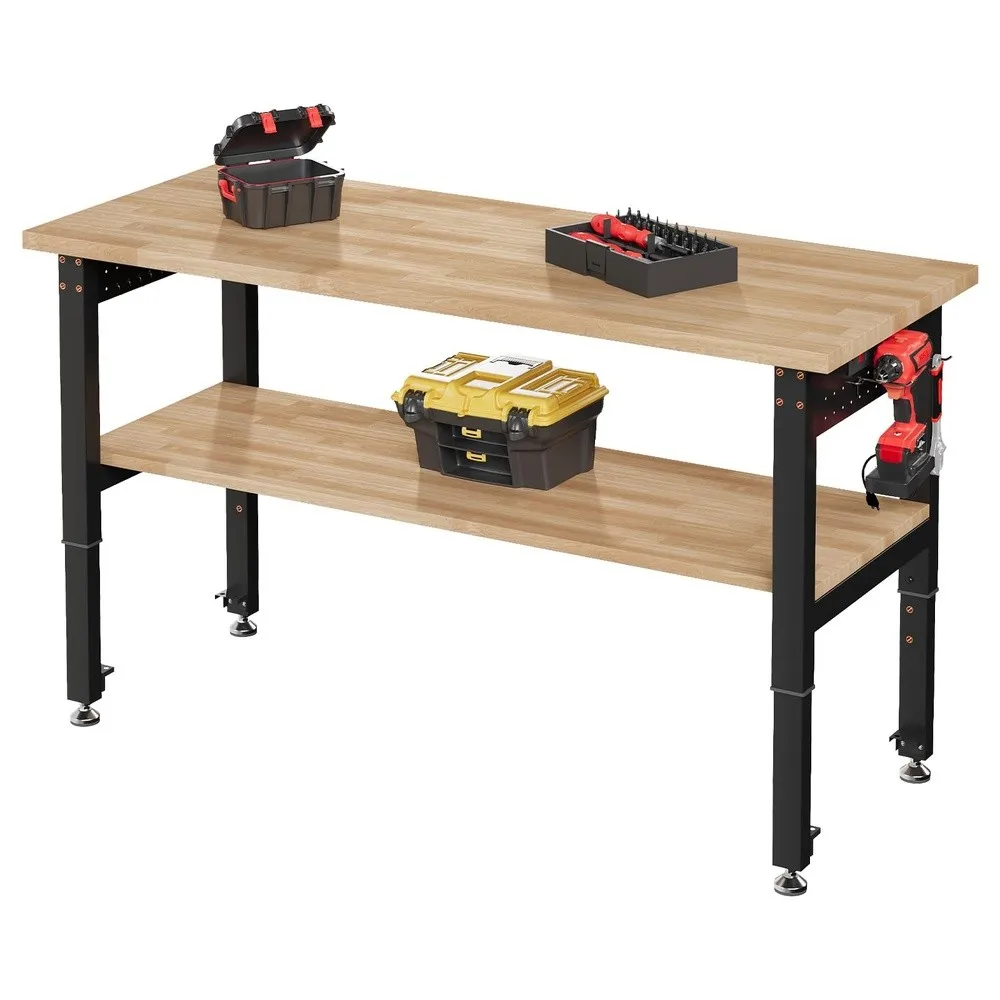 48 x 20 Inch 2 Tier Adjustable Workbench