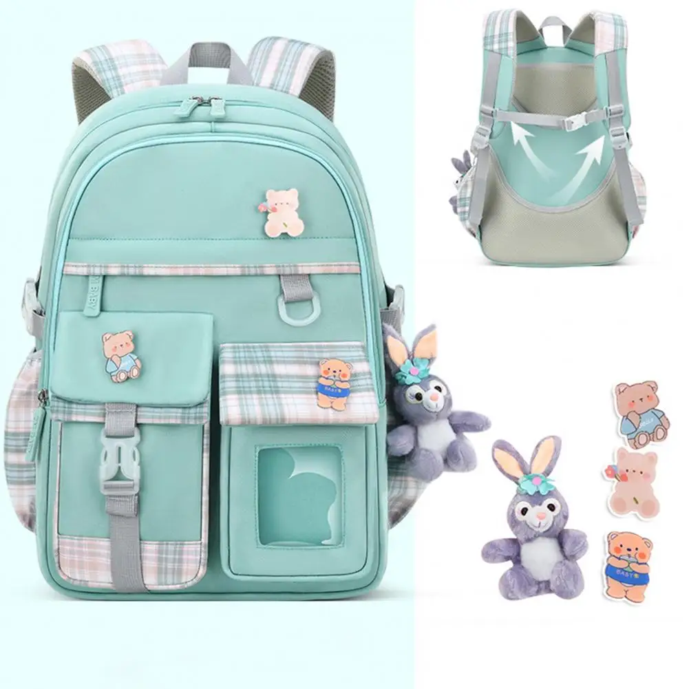 Load-reducing Lovely Portable Multi Pockets Backpack School Bag for Primary School Students