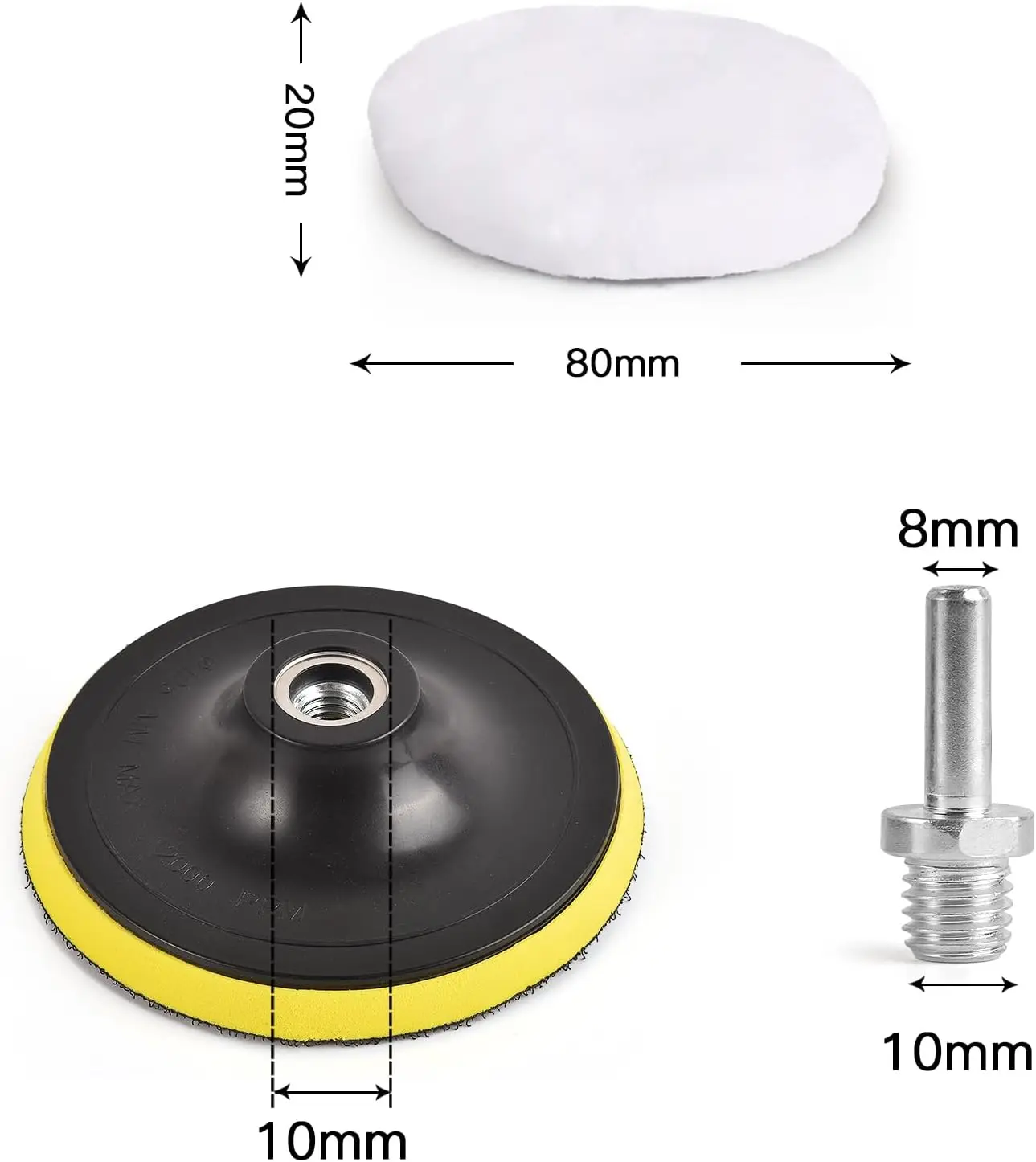 75mm Wool Polishing Disc for Car Paint Care Auto Beauty Accessories Wax Buffing Pad for Polisher Machine