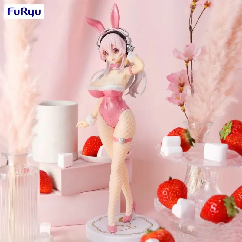 Original  FuRyu 30cm Super Sonico Bunny Girl Action Figure Anime Sexy Girl Figure Adult Doll toys gifts In stock