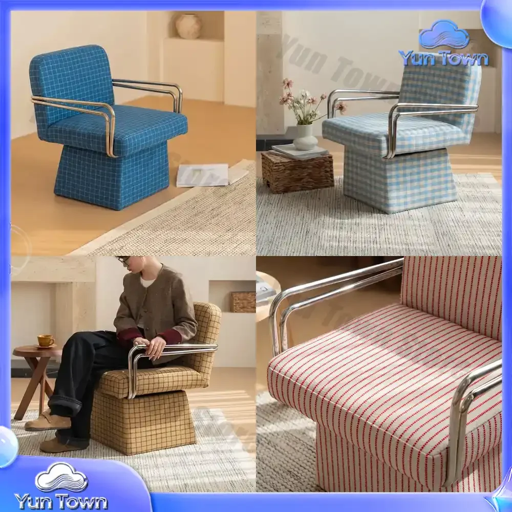 Vintage Wooden Swivel Armchair for Sofa Chair Retro Lounge Chair for Living Room Balcony Minimalist Coffee Chair Dressing