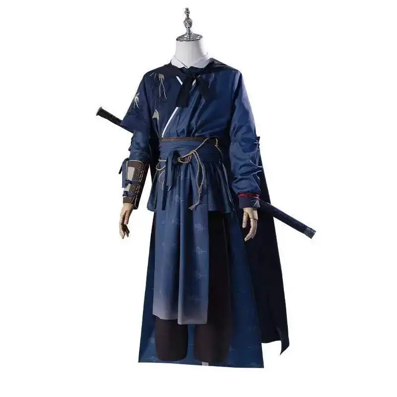 

Древний синий комплект Ханьфу из 8 предметов для китайской игры «Когда ветры встречают мужчин-мечоносцев Цзянъянь», костюм для косплея, мужской, 2026