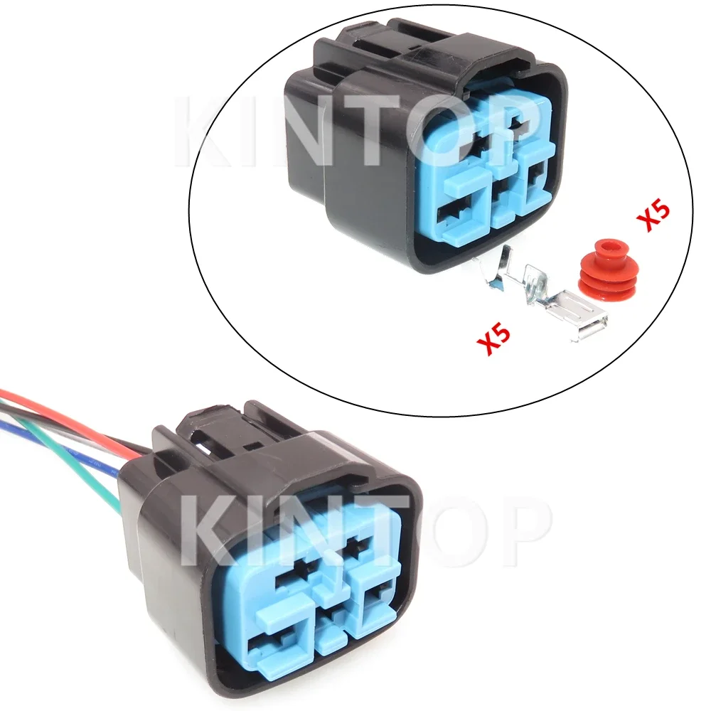 1 Set 5 Pins 4.8 Series AC Assembly Car Replacement Plug Automotive Wire Socket With Wires 6189-0904 Electrical Connector