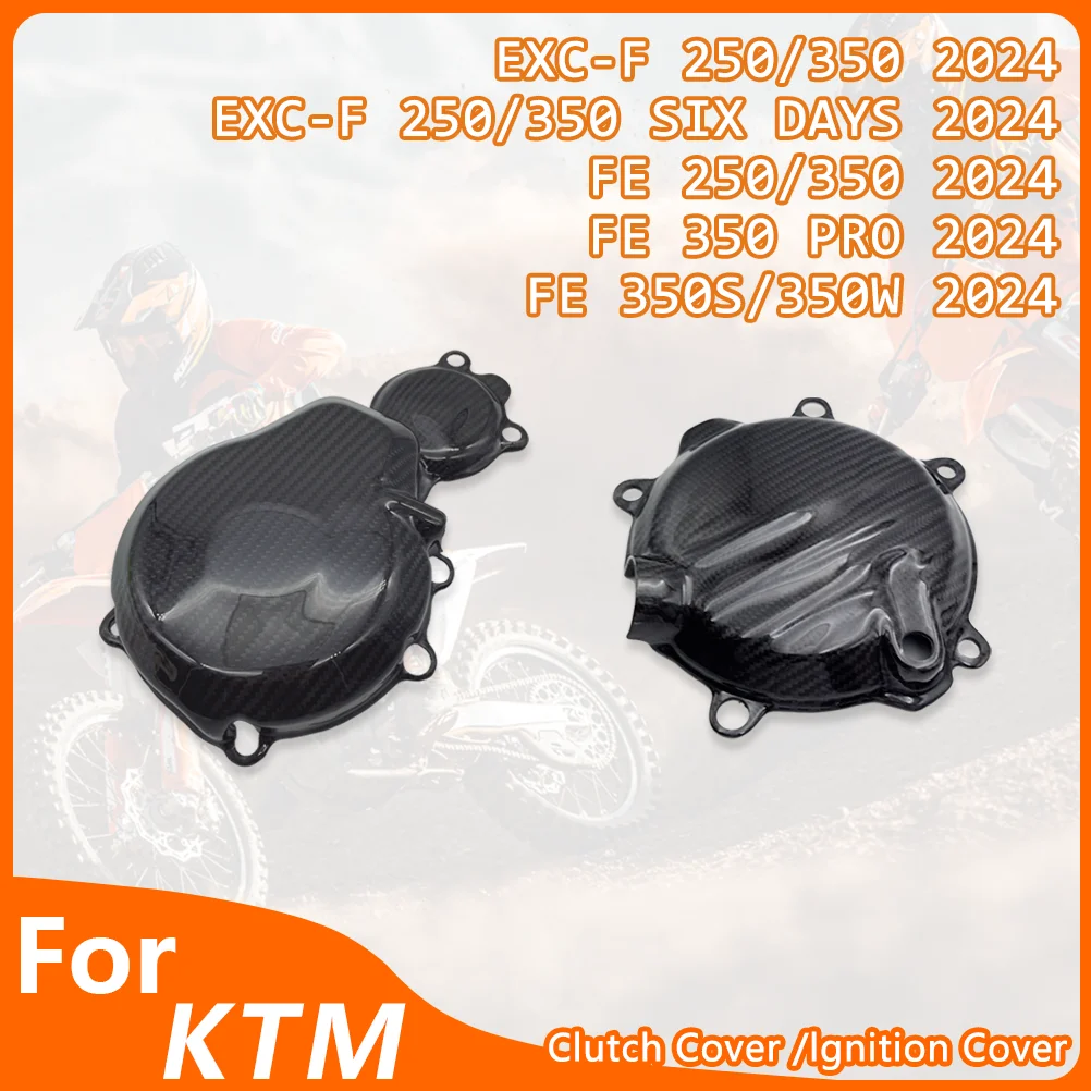 

For KTM 2024 Motorcycle Ignition Clutch Guard Carbon Fiber Magneto Cover HUSQVARNA GASGAS EXCF XWF FE EC ES 250 350