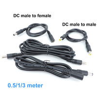 DC male to male female power supply connector Cable 5.5X2.5 5.5x2.1mm 12v 18awg 7A Extension  Plug Cord wire Adapter for strip t