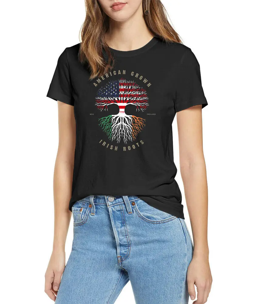 American Grown Irish Roots Ireland Flag T-Shirt Unisex T-Shirt Irish shirt