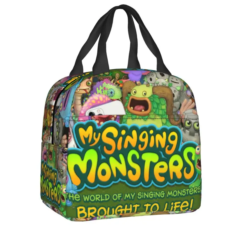 

Термоизолированная сумка для ланча My Sing Monsters, Женская многоразовая сумка для ланча, для кемпинга на открытом воздухе, путешествий, женская