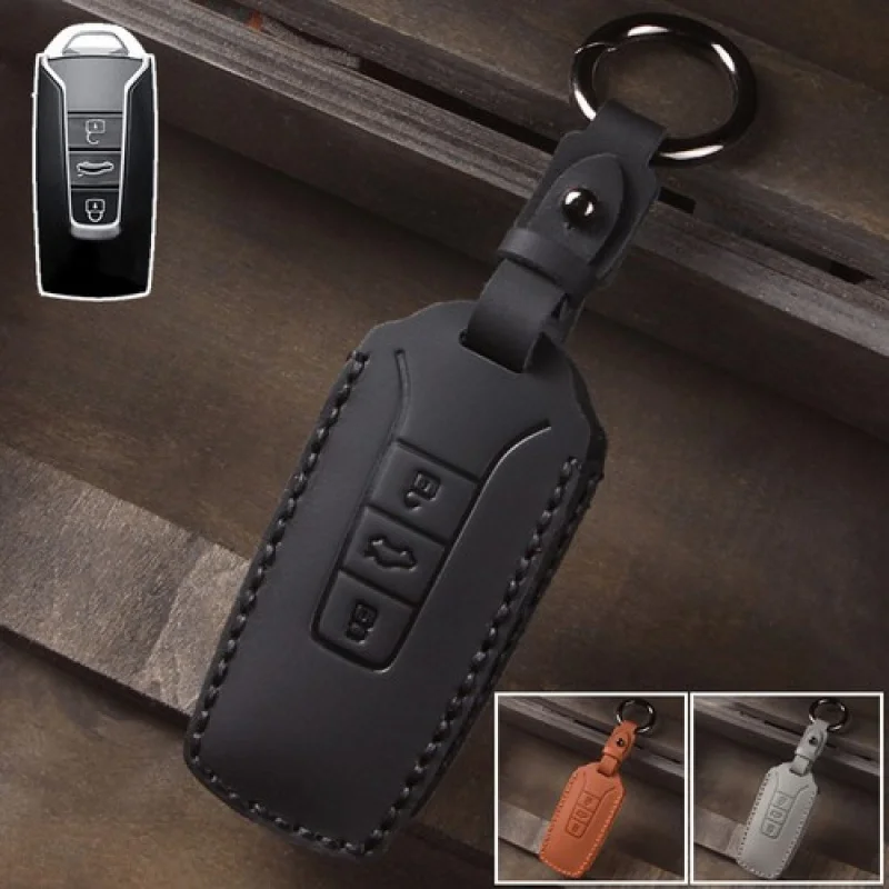 

A + натуральная кожа автомобильный смарт-брелок чехол для Volkswagen Touareg 2019+