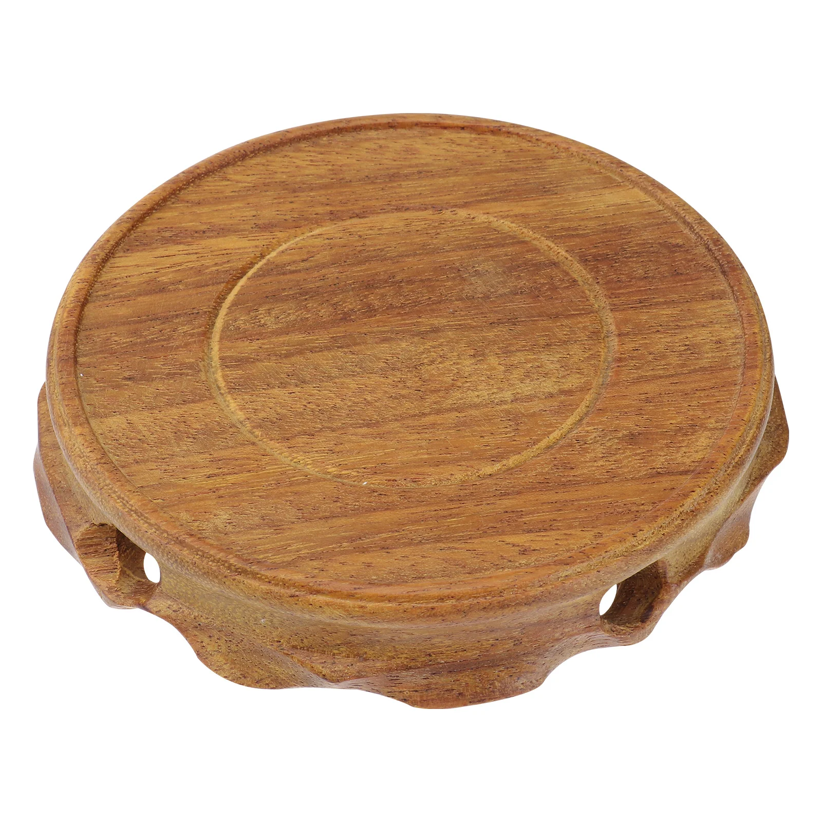 

1Pcs Premium Wooden Flowerpot Base Decorative Display Stand Artware Holder Home Office Storage Base Portable