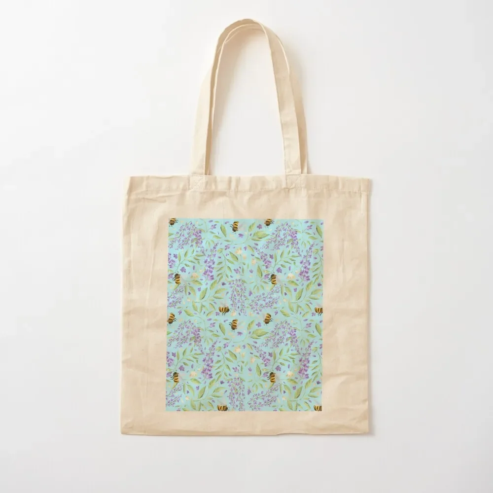 

Bees and Wisteria Tote Bag canvas tote bag reusable shopping bags Tote Bag