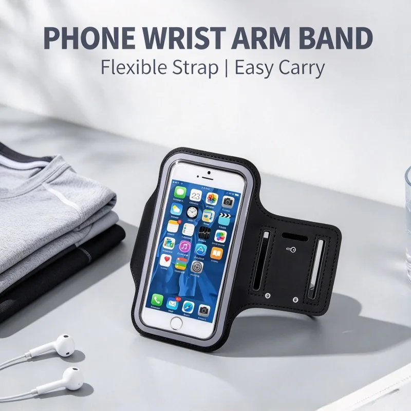 Running Sports Phone Armband Touch Screen Arm Holder with Key Slot Gym Workout Phone Arm Band for iPhone Samsung Android