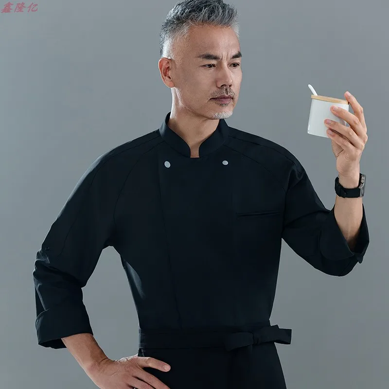 Uniforme de travail de cuisine de Restaurant de restauration, uniforme de Chef blanc d'automne à manches longues pour Restaurant occidental, magasin de gâteaux, serveur