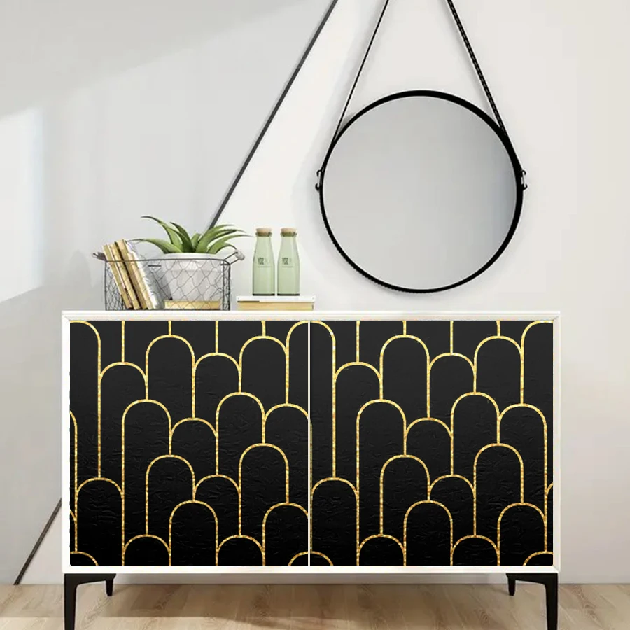 Black and Blue Self-adhesive PVC Wallpaper for Dining Room Living Room Furniture Renovation Home Decoration Stickers Wallpaper