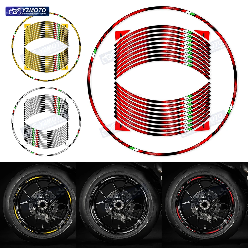 

Для V4 1199 899 1098 848 1199 1198 1299 мотоцикла 17-дюймовая наклейка на гоночное колесо, светоотражающая наклейка на обод ступицы, декоративные наклейки