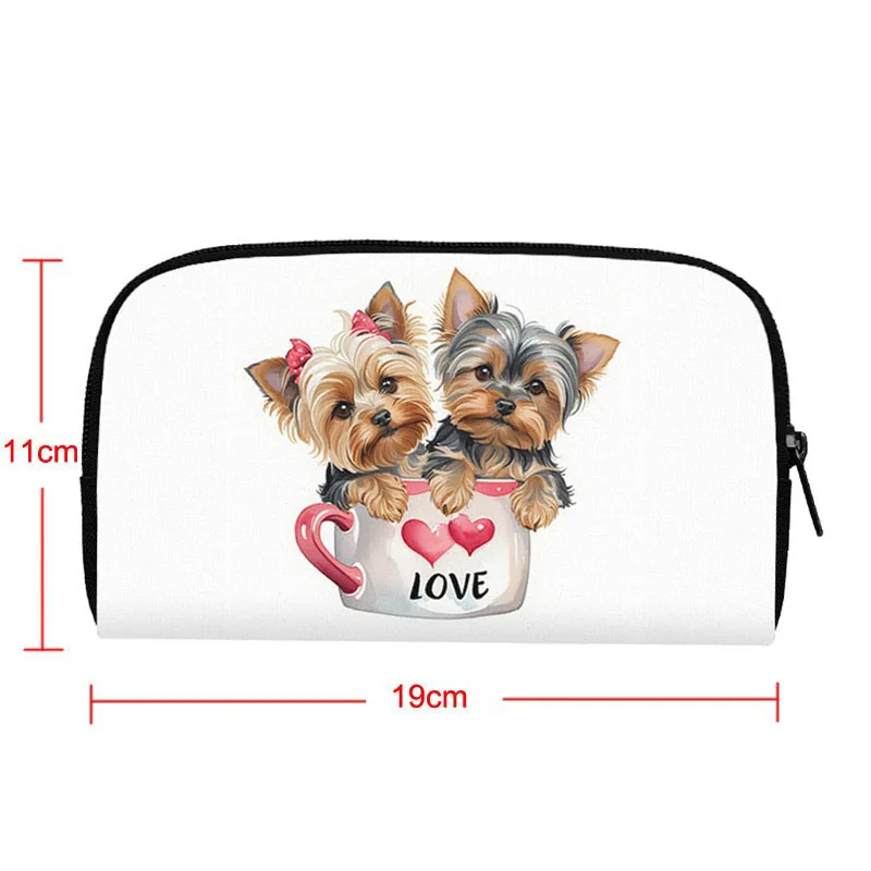 Watercolor Yorkshire Terrier Wallets Yorkie Mom ID Credit Card Holder Money Bags Earphone Storage Bag Long Wallet Small Clutch