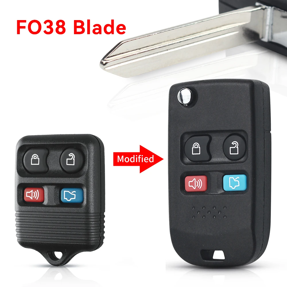 KEYYOU 3 Buttons Remote Folding Flip Key Case Shell For Ford Transit MK6 Connect Maverick