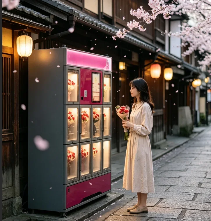 FL Fresh Flower Vending Machine Customizable Grid Locker 32inchs Touch Screen  Outdoor Flower Vending Cabinet Customized