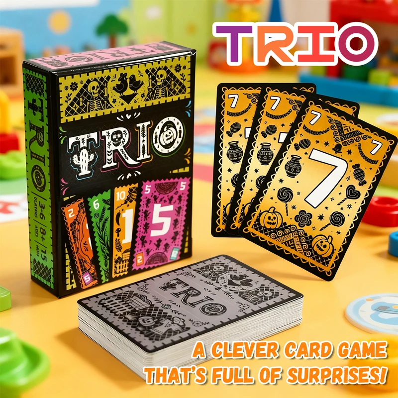 เกมกระดาน TRIO การ์ดเกมกลยุทธ์สำหรับครอบครัว เกมจับคู่แสนสนุกสำหรับเพื่อนๆ คู่รัก เกมที่สมบูรณ์แบบสำหรับทุกเพศทุกวัย ของขวัญเพื่อความบันเทิง