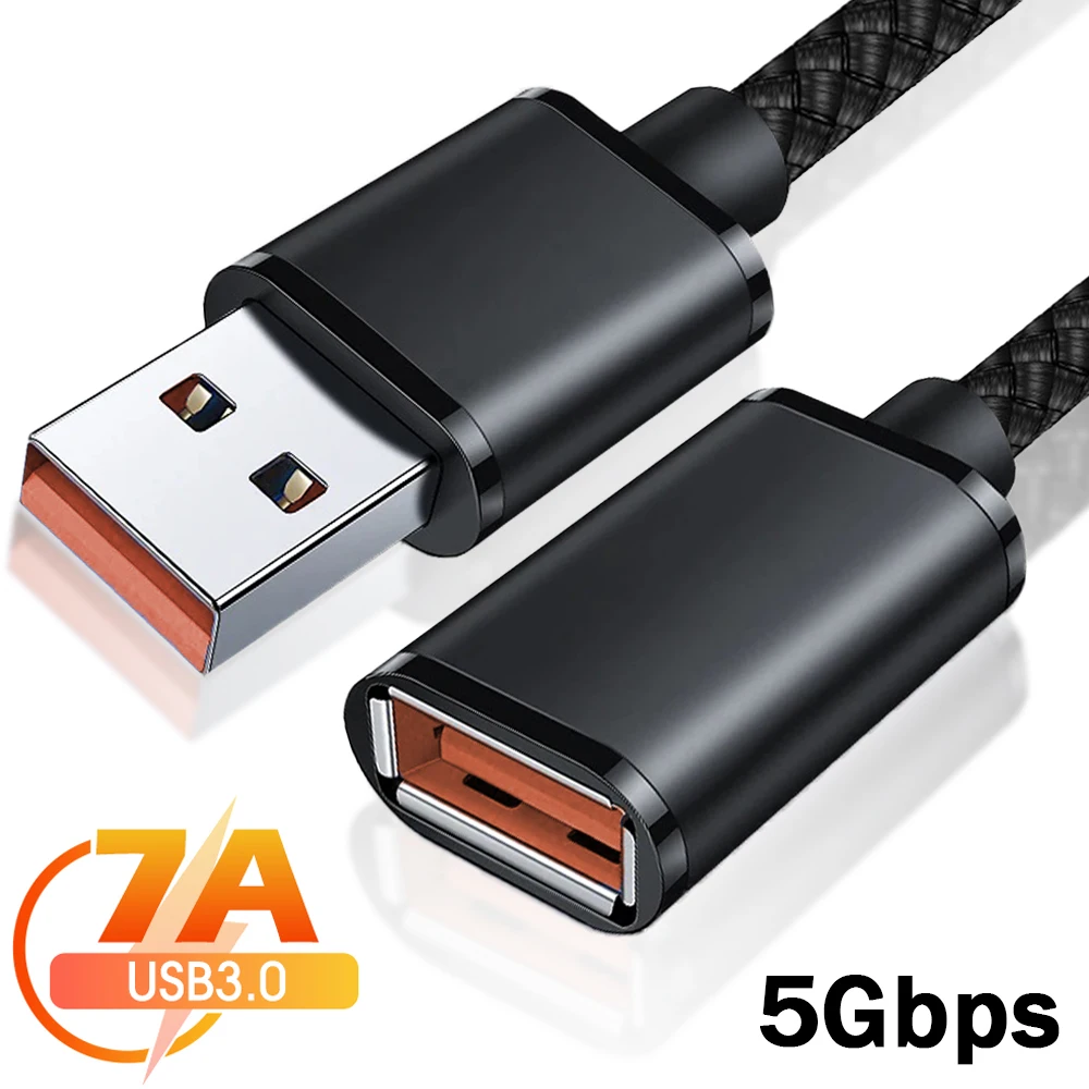 7A Super Fast Charging USB 3.0 Extension Cable USB Male To Female Data Transmission Extender Wire Cord for Keyboard Xbox Printer