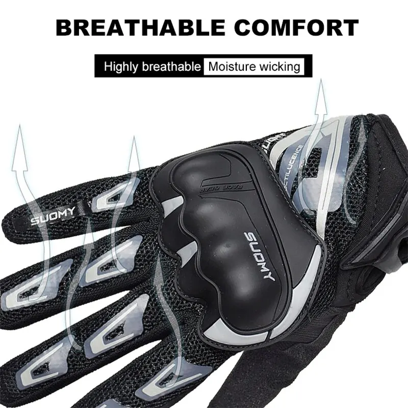 Motorcycle Gloves Summer Mesh Breathable Moto Gloves Men Women Touch Screen Motocross Gloves