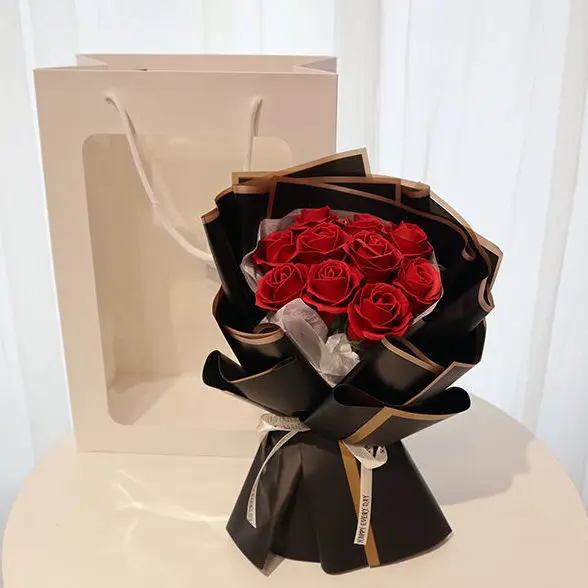 Handwoven oversized rose twisted stick bouquet DIY material, Chinese style gift photo, atmosphere decoration