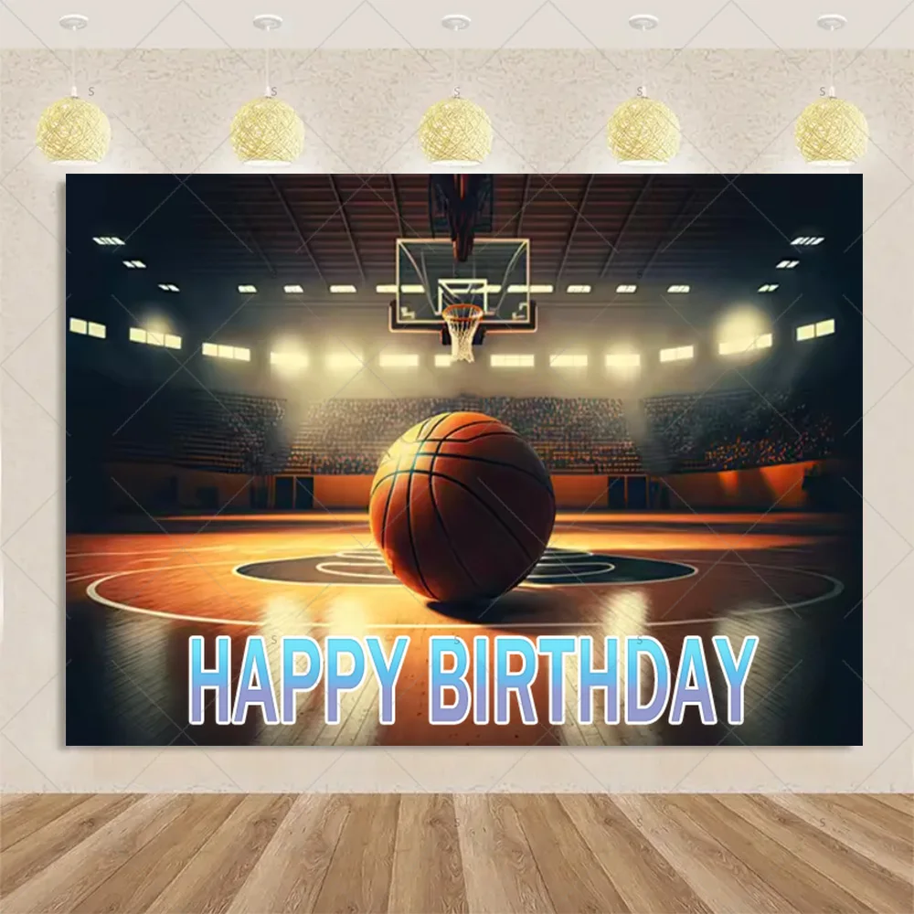 لعبة كرة السلة خلفية لوازم الصبي حفلة عيد ميلاد زينة كرة السلة المحكمة التصوير خلفية راية صورة تبادل لاطلاق النار الدعامة #5