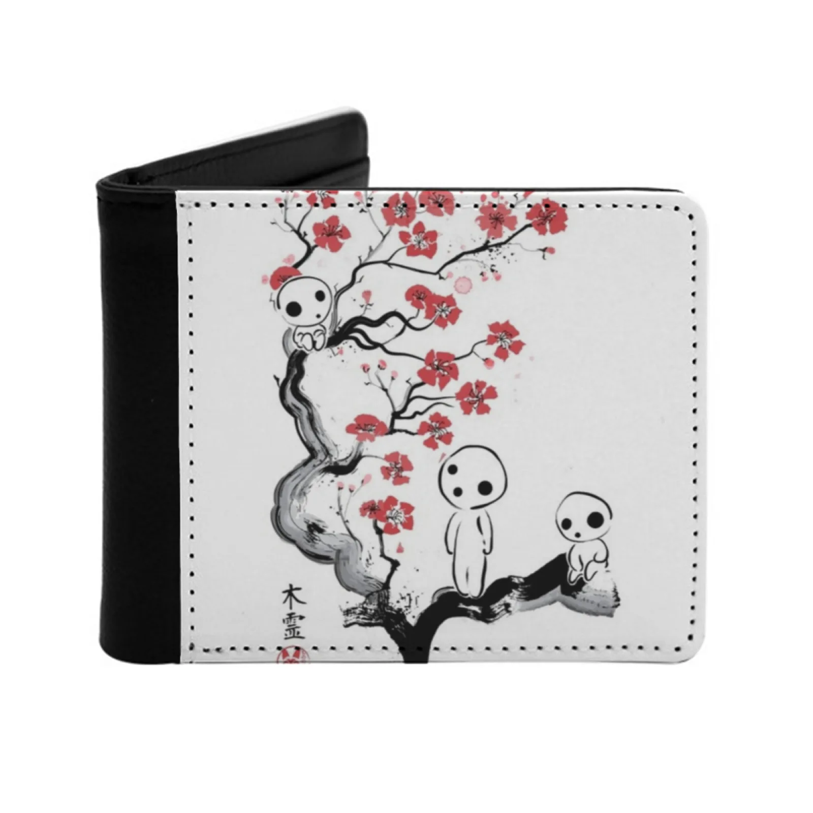 

Мужские кошельки Little Forest Spirits, мужской кошелек для карт, короткий кошелек, двойные персонализированные кошельки Chihiro Sakura Forest Spirit, Япония