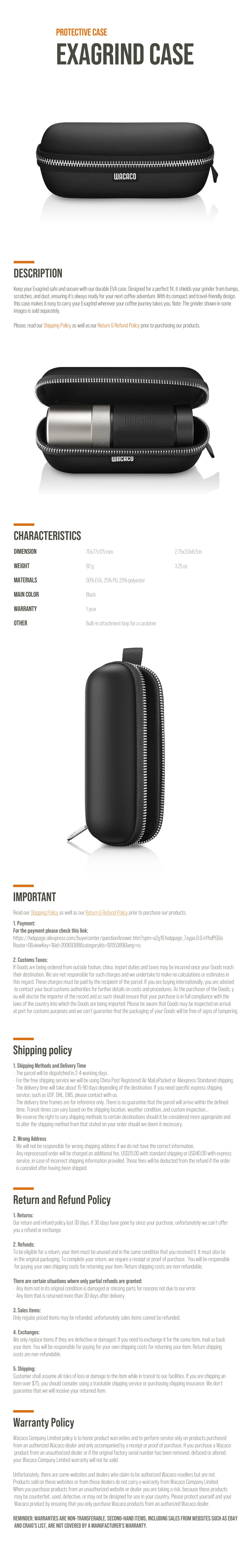 WACACO Exagrind Case, Protective Case for Exagrind