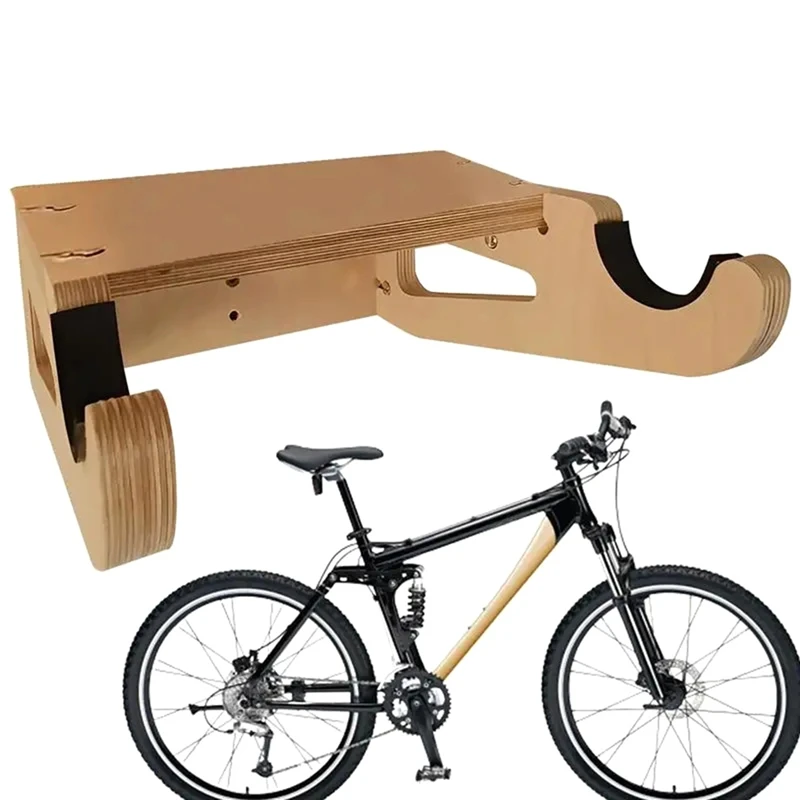 Bike Wall Rack Road Mountain Bicycle Wall Hangers Hooks Indoor Wooden Cycling Hanger Bicycle Storage Mount Holder