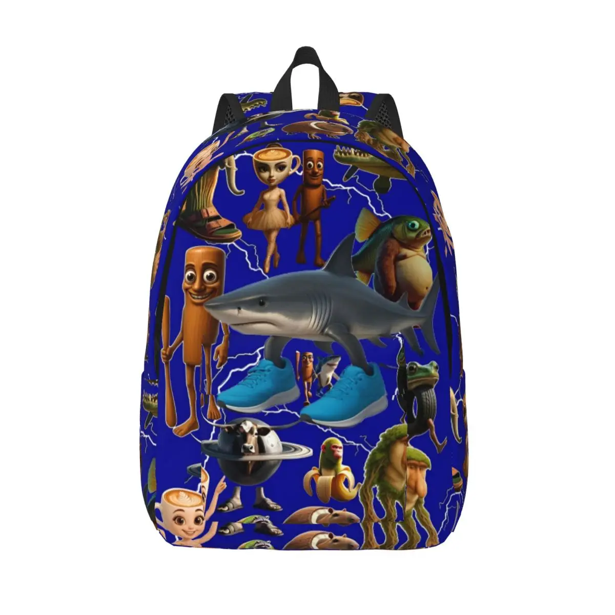 حقيبة ظهر رائعة من Brainrot الإيطالية المضحكة AI Meme مع جيب للعمل المدرسي حقيبة كتف للكمبيوتر المحمول للرجال والنساء #1