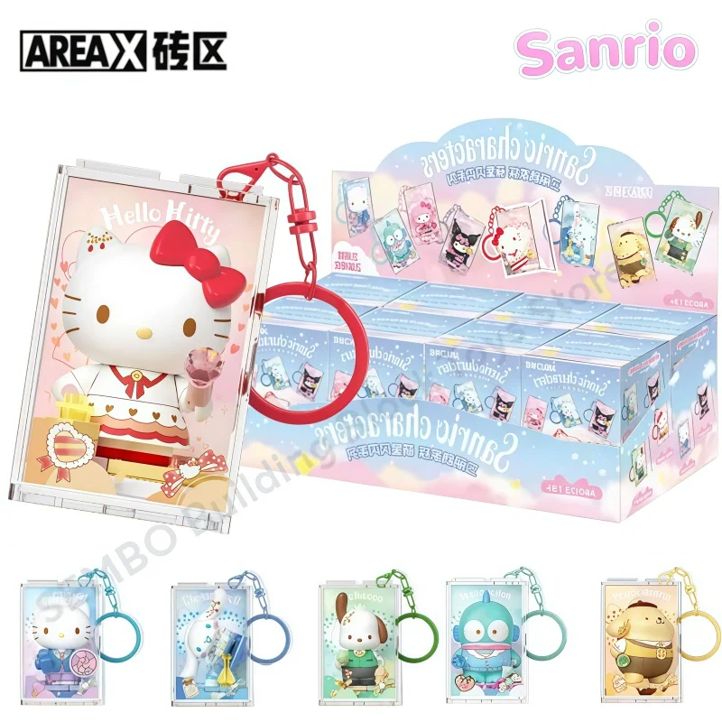 AREAX Sanrio Characters Building Block Hobbies Keychains Bag Pendant Hello Kitty Kuromi My Melody Cute New Year for Girls Gift