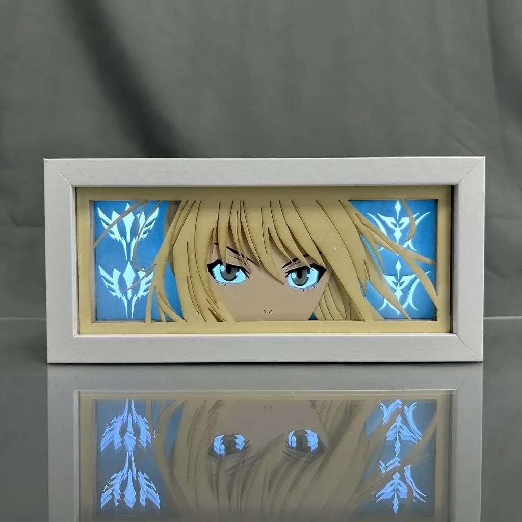 

Fate Saber 3D Lamp Paper Cut ACGN Nymph Anime Light Box for Bedroom Decor Toy Manga Table Lamps Peripherals Collection Gifts