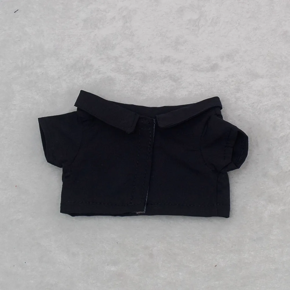 Solid Color Lapel Short Sleeve Shirt For 10cm/15cm/20cm Cotton Doll Multi-color Versatile Wear Formal Doll Blouse Outfit