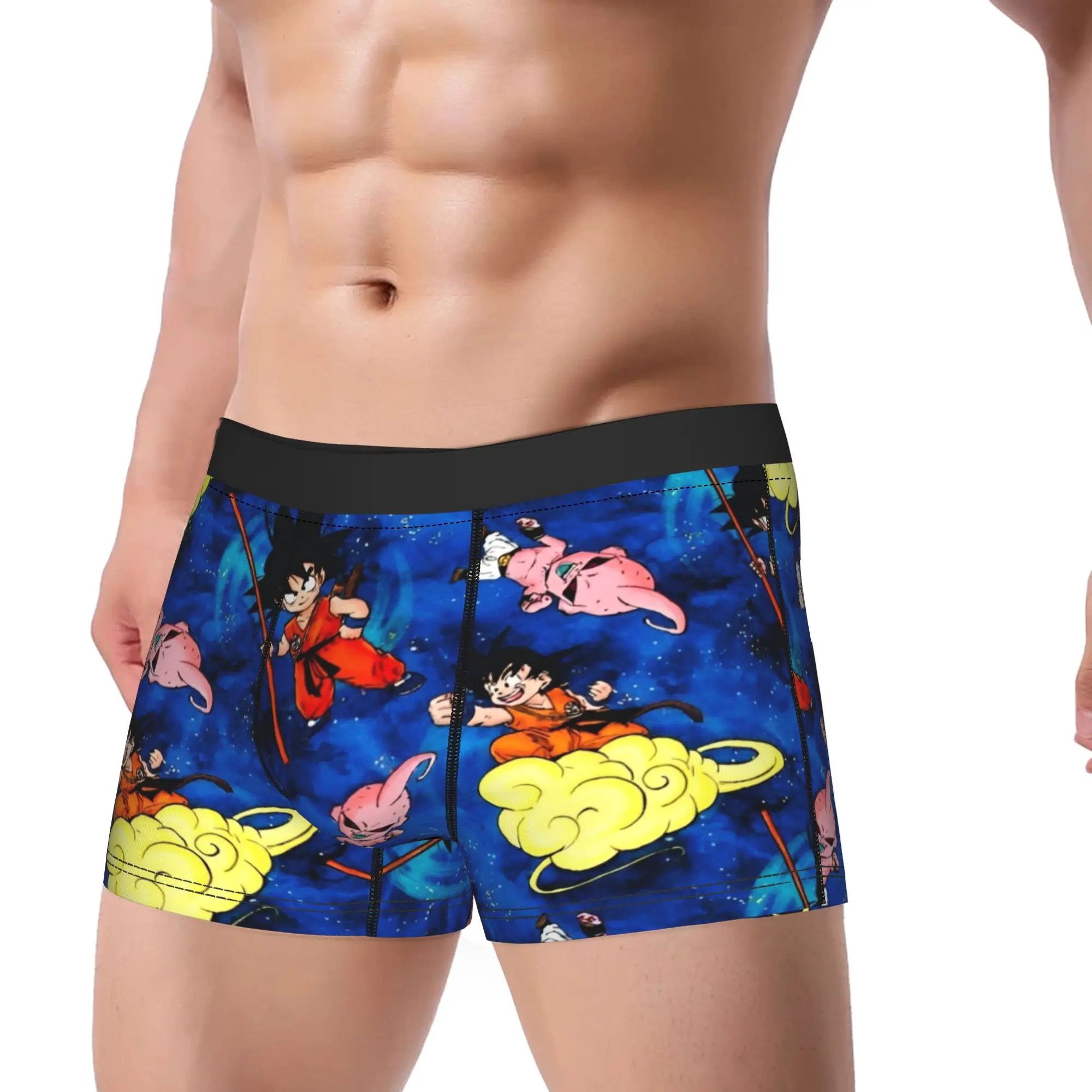 Men's Dragon Ball Z  Underwear Anime Funny Boxer Briefs Shorts Panties Male Mid Waist Underpants Plus Size