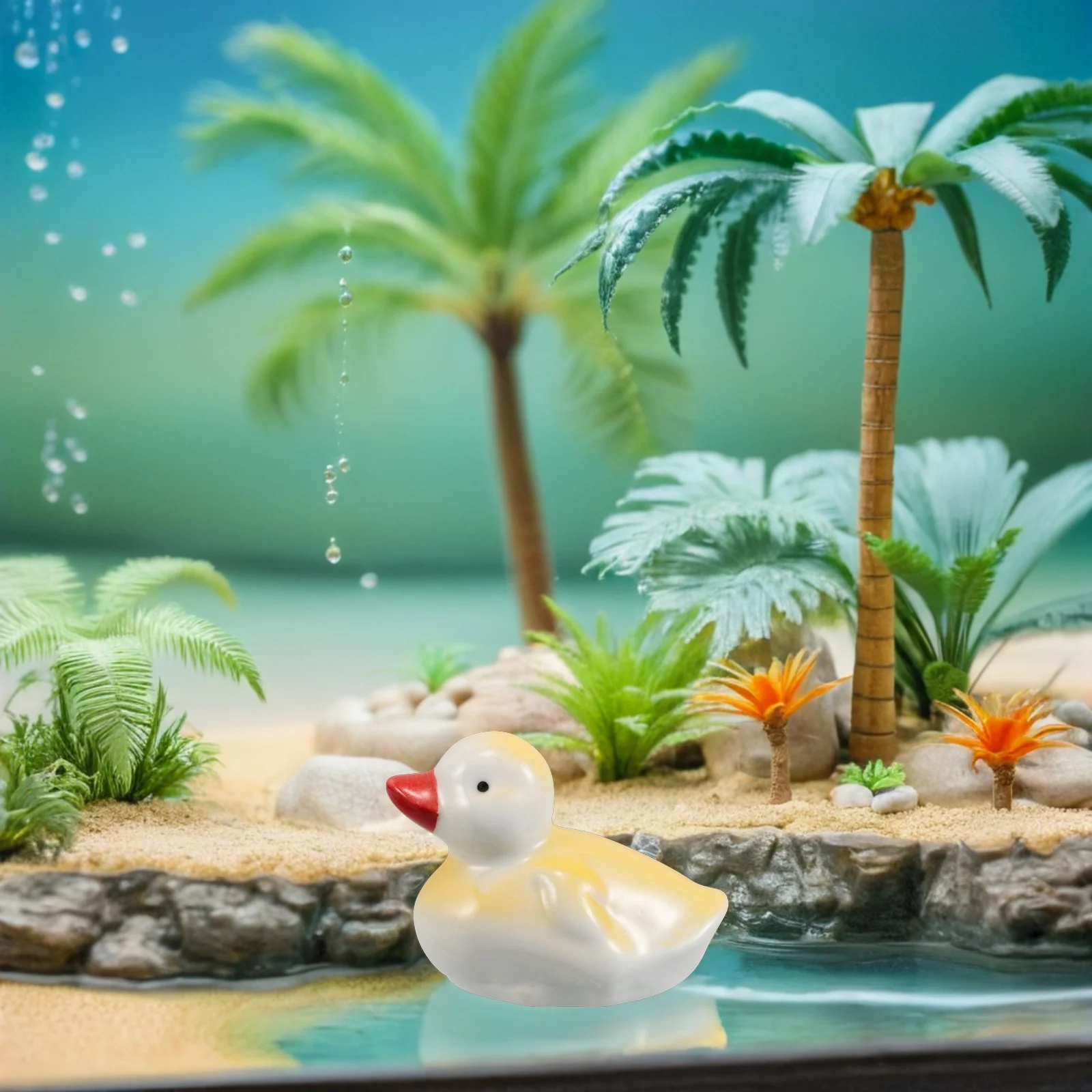 

Floating Ceramic Duck Decoration Sturdy Handpainted Aquarium Ornament Small Fish Tank Floating Decor Home Table Ornament