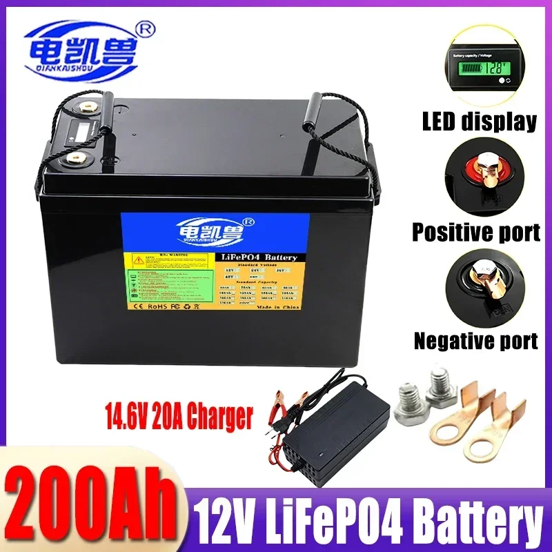 24V 12V 100Ah 150Ah 300Ah LiFePo4 Battery Built-in BMS Lithium Iron Phosphate Cells For Outdoor Camping Golf Cart Solar Storage