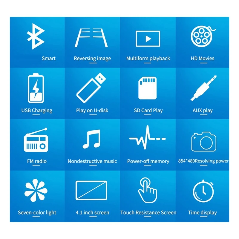 4,1-дюймовый автомобильный радиоприемник с сенсорным экраном, Bluetooth, музыкальная громкая связь, MP5-плеер, TF, USB-зарядка, удаленная музыкальная аудиосистема, прочный