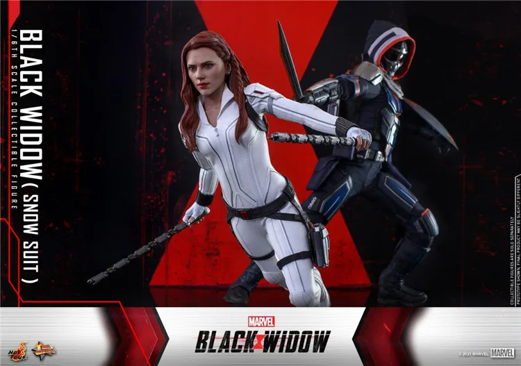 Original Hot Toys Black Widow Action Figure 1/6 The Avengers The Black Widow Snow Suit Figurine HT MMS601 Statue Collection Toy