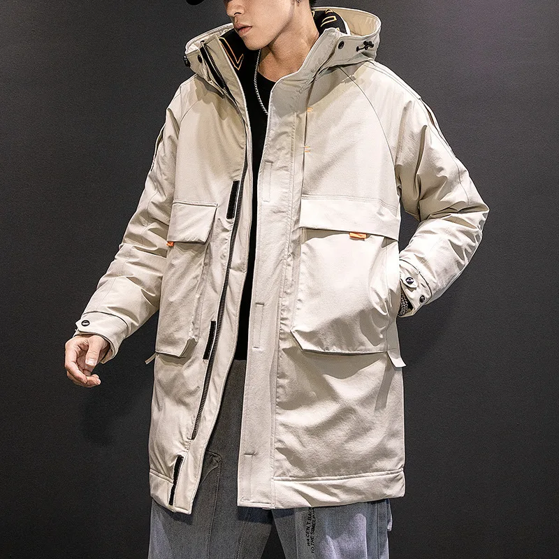 Men 2024 Winter New Plus Long Warm Thick Hood Parkas Jacket Coat Men Autumn Outwear Outfits Classic Windproof Pocket Parka Men