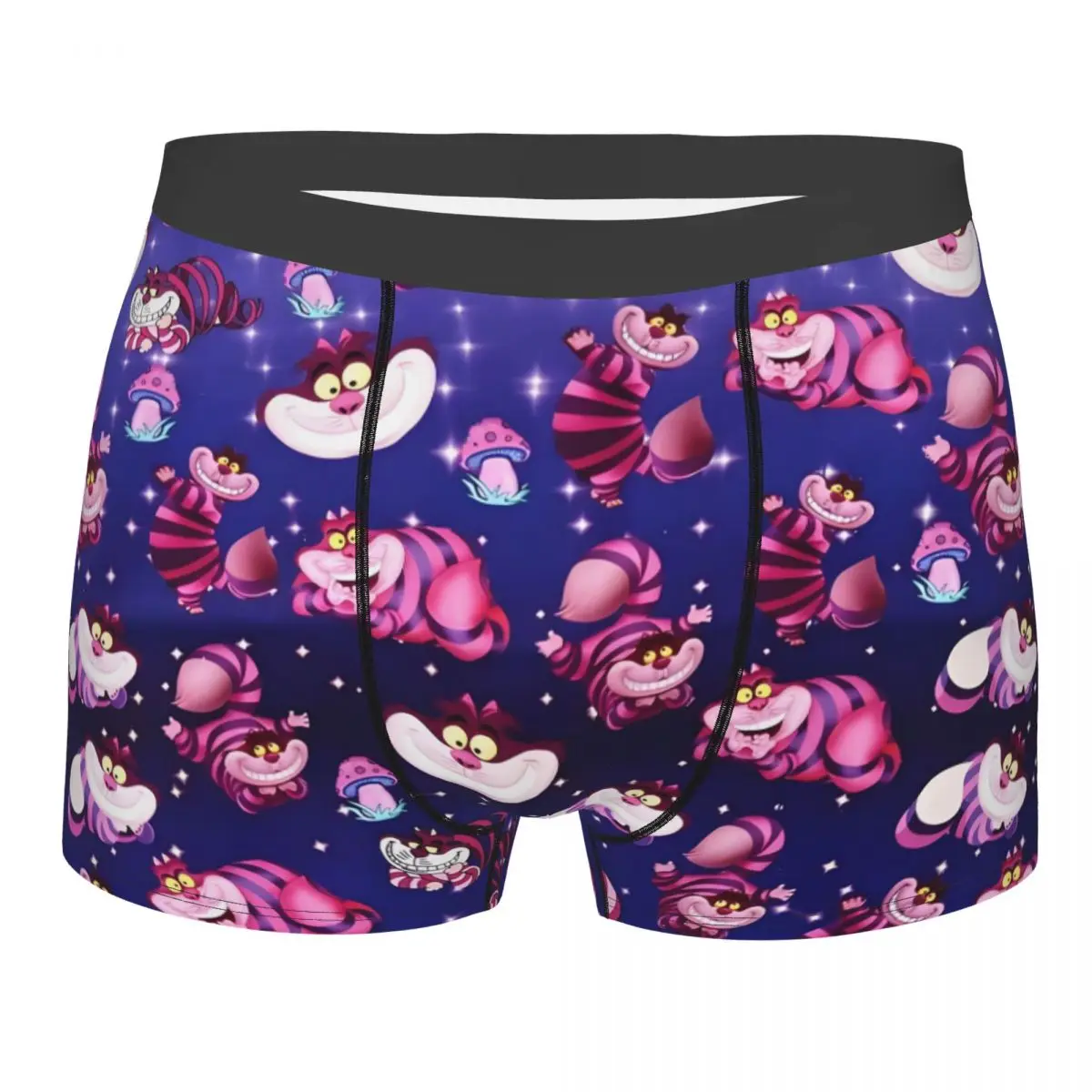 Biancheria intima personalizzata per gatti Cheshire moda maschile Alice nel paese delle meraviglie modello cartoon boxer slip pantaloncini elasticizzati mutandine mutande