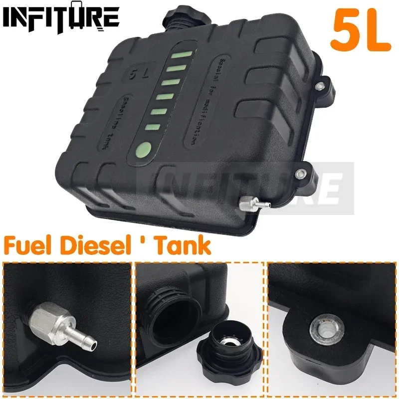 5L Air Diesel Heater Fuel Tank Sturdy and Durable Leakproof Storage Tank With Cover for Car Truck Camper Caravan