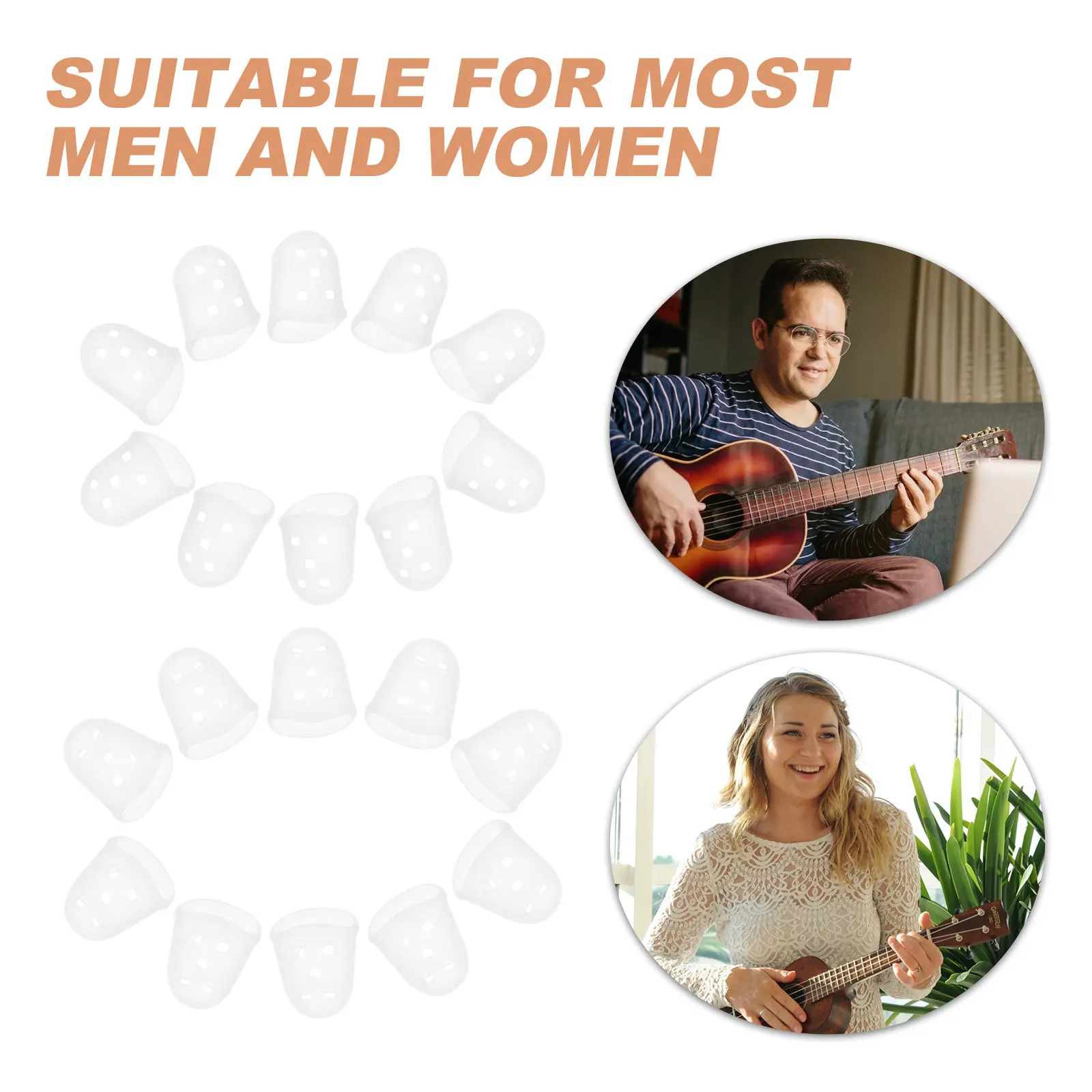 

40Pcs Guitar Fingertip Protectors Silicone Finger Cots for Practice Protection Guitar Fingertip Protector Finger Cots