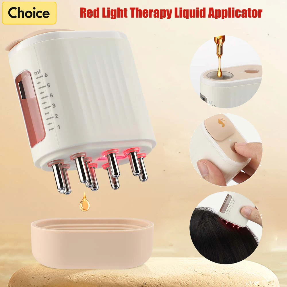 Red Light Therapy Electric Head Massage Comb EMS Vibration Scalp Massager Brush Hair Growth Oil Medicine Liquid Applicator