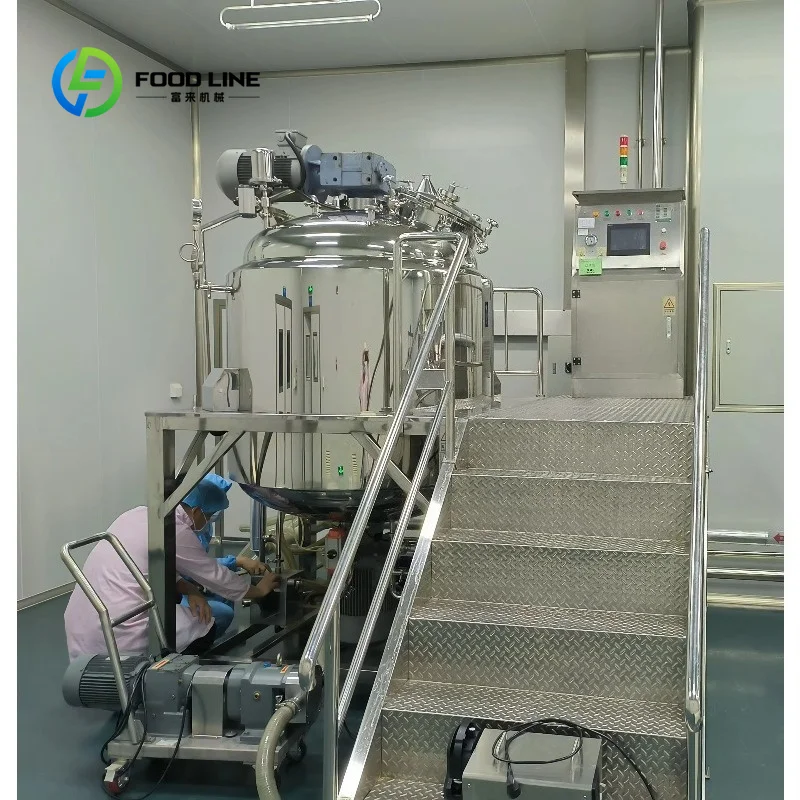 Custom Vacuum Emulsifying Mixer Homogenizer, Industrial Production Equipment for Cosmetic Cream and Shampoo Manufacturing Plant