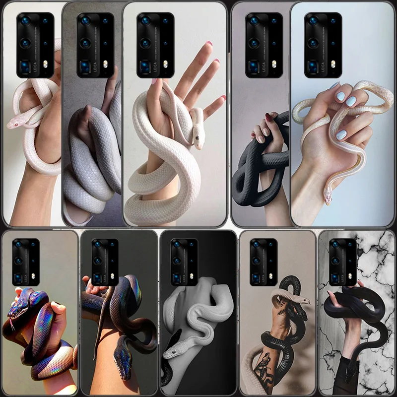 Poisonous Snake on The Ppalm of Beauty Soft Clear Phone Case For Huawei P30 Lite P10 P20 P40 P50 Pro Mate 40 Pro 30 20 10 Lite C