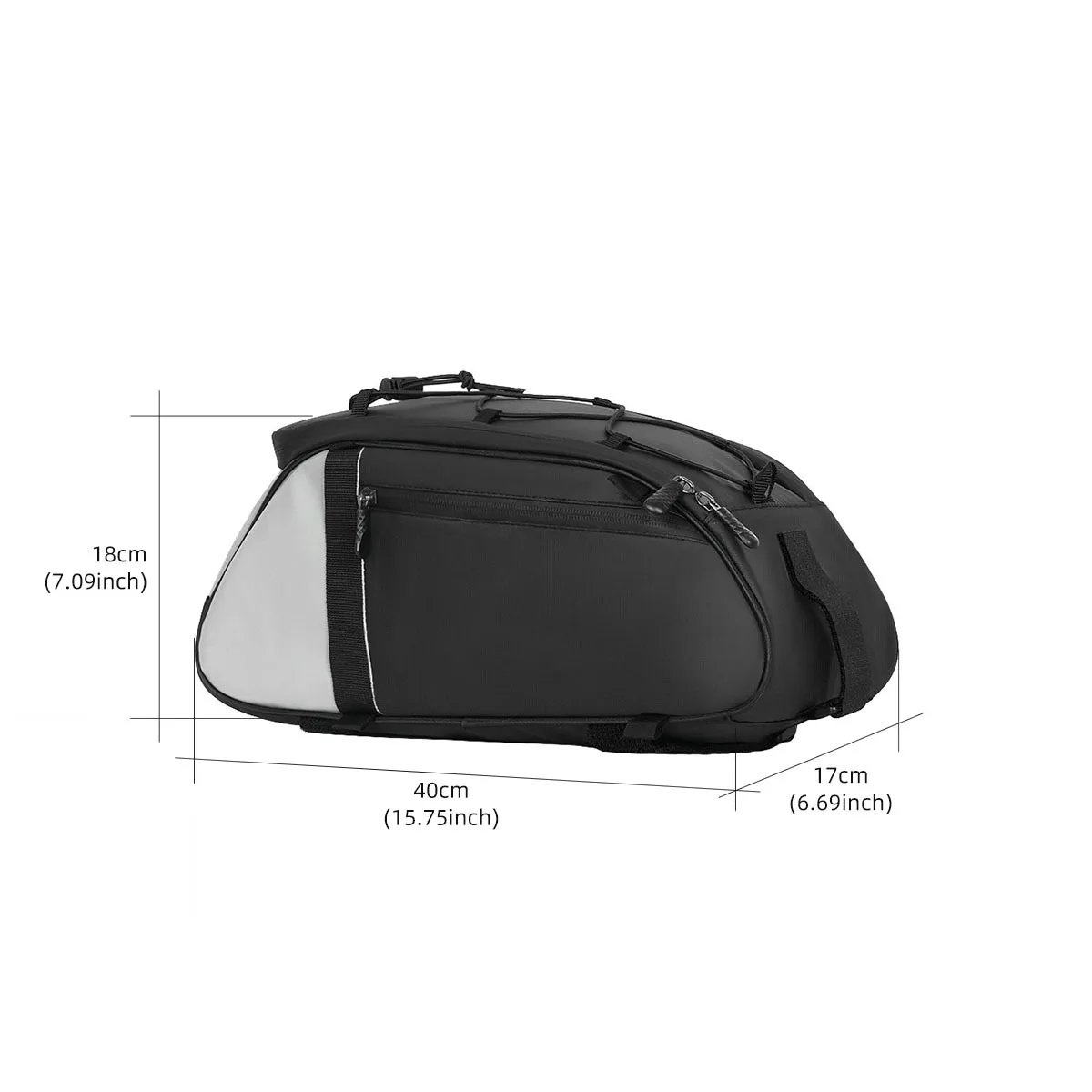 AliExpress NONE Bike Rack Bag, 12L Waterproof Reflective Ebike Rear Trunk Bag, Cycling Saddle Bag with Shoulder Strap for Commuter Travel Outdoo